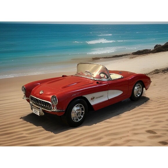 Road Tough 1957 Chevrolet Corvette Convertible Die Cast Metal 1:18 92018 - Picture 1 of 16